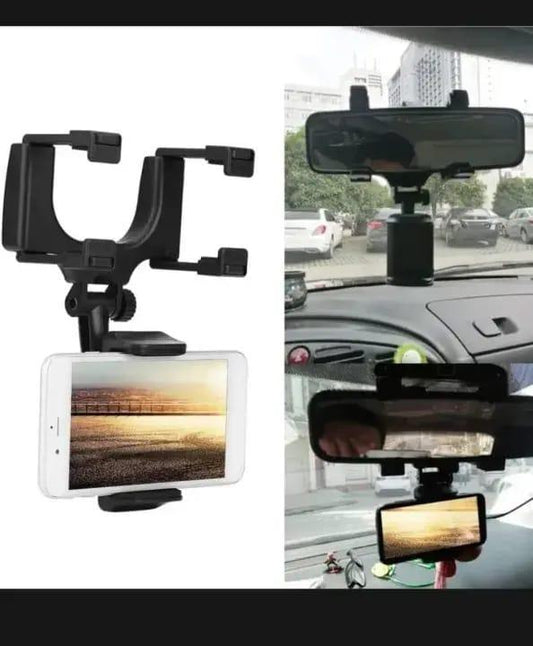 Car Phone Holder 360° Rotation Black ABS