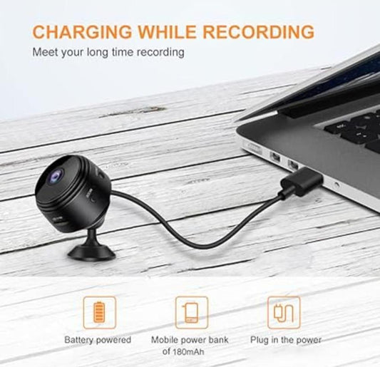 Mini WiFi Camera Black Long Range 150° Shooting