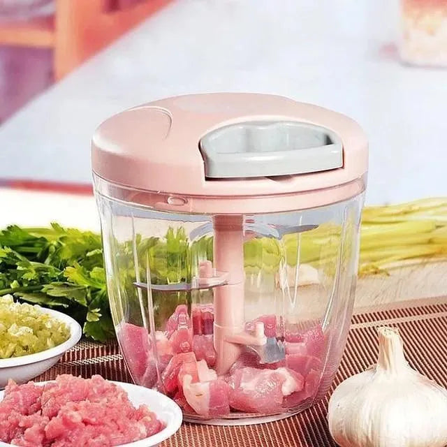 Manual Meat Chopper Pink ABS Plastic Kitchen Tool