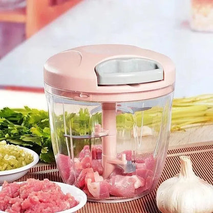 Manual Meat Chopper Pink ABS Plastic Kitchen Tool