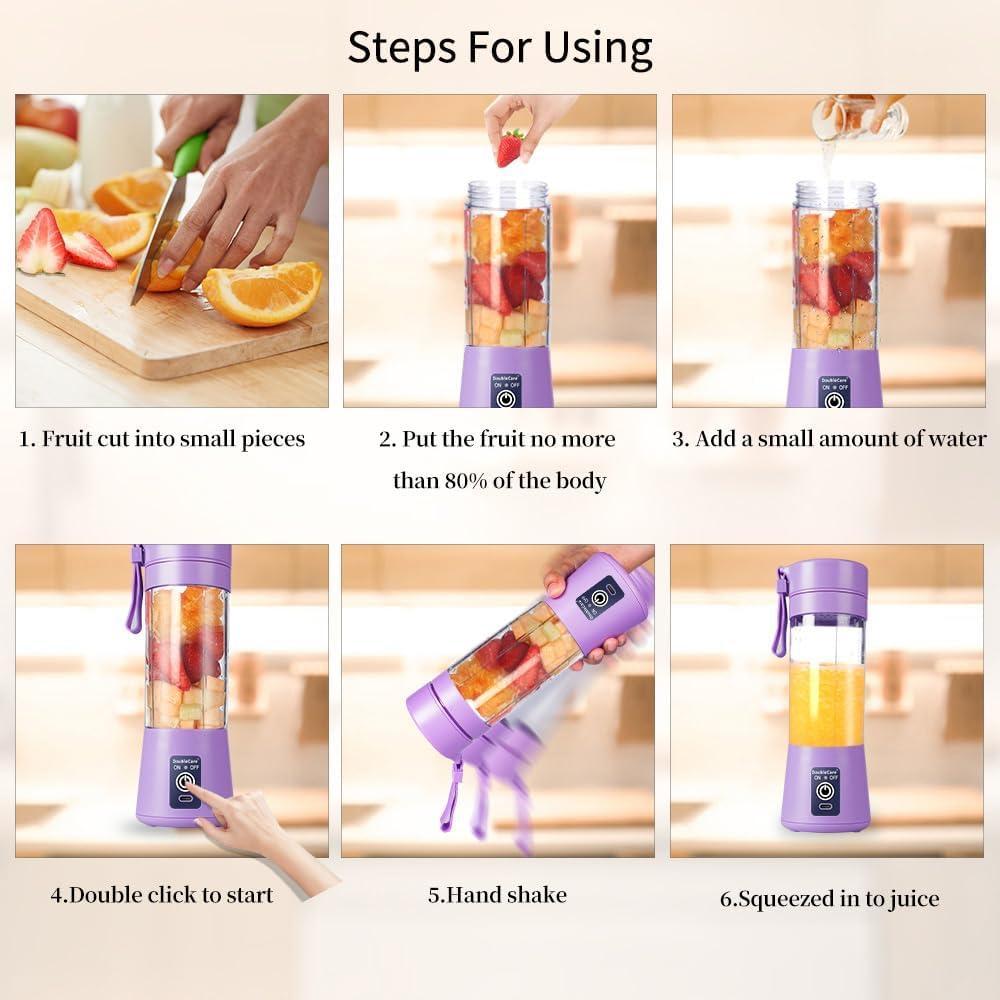 Rechargeable Mini Blender Purple ABS Portable