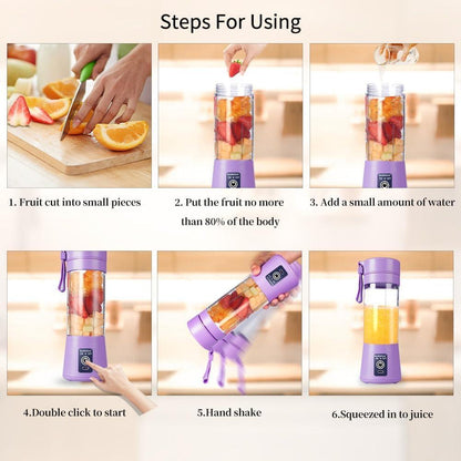 Rechargeable Mini Blender Purple ABS Portable
