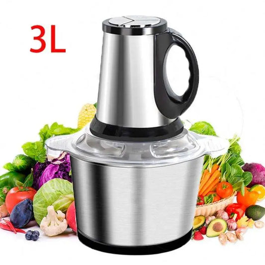 High Quality 3L Electric Chopper Machine Stainless Steel Bowl | 4 Sharp Blades | Meat Grinder & Qeema Maker | Food Processor | Vegetable Fruit Cutter | Powerful Kitchen Appliance
