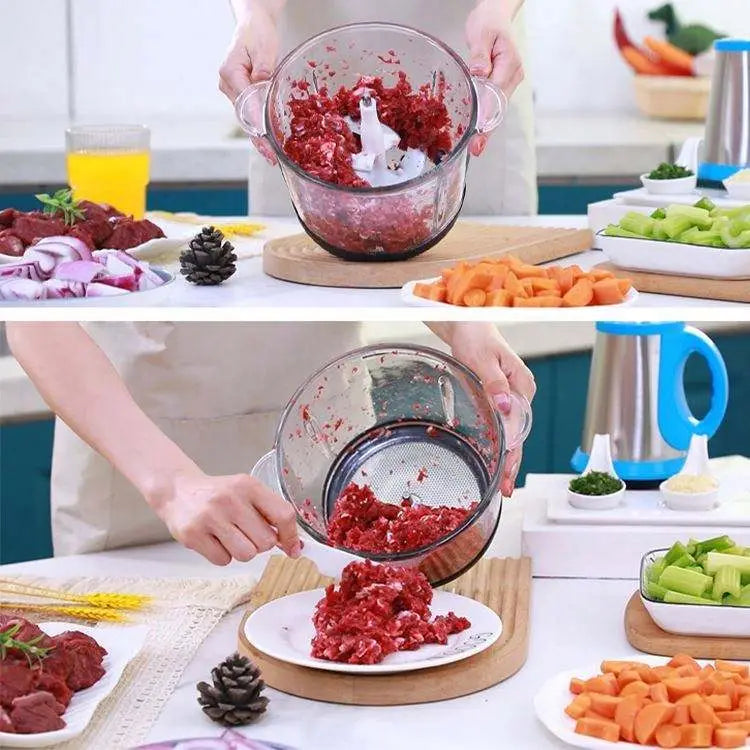 High Quality 3L Electric Chopper Machine Stainless Steel Bowl | 4 Sharp Blades | Meat Grinder & Qeema Maker | Food Processor | Vegetable Fruit Cutter | Powerful Kitchen Appliance