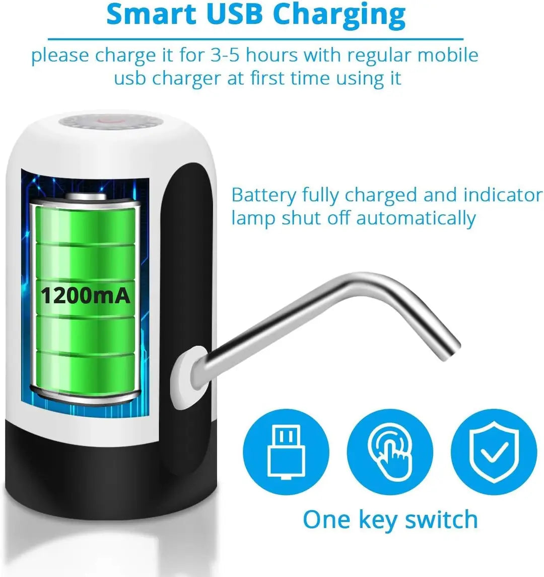 Automatic Water Dispenser Pump USB Rechargeable – Electric Water Bottle Pump for 19L Gallon – Portable Drinking Water Dispenser